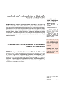 Aquecimento global e mudanças climáticas na visão de adultos