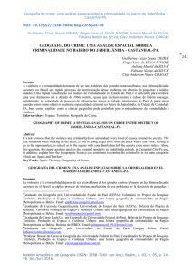 24 GEOGRAFIA DO CRIME: UMA ANÁLISE ESPACIAL SOBRE A