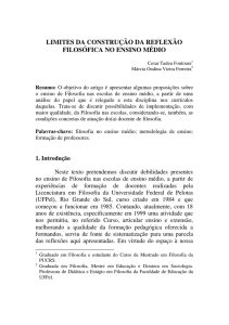 limites da construção da reflexão filosófica no ensino médio