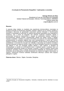 A evolução do Pensamento Geográfico: implicações e