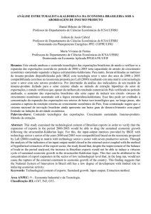 análise estruturalista-kaldoriana da economia brasileira sob