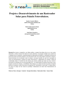 Projeto e Desenvolvimento de um Rastreador Solar para