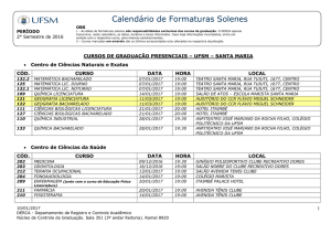 Calendário de Formaturas 2º Sem/2016