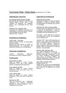 Curriculum Vitae – Pedro Gama (actualizado em 21/12 - INESC-ID