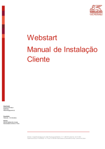 Manual Instalação Webstart - Generali Companhia de Seguros
