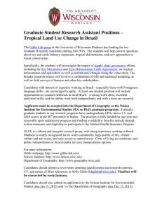 Graduate Student Research Assistant Positions – Tropical Land Use