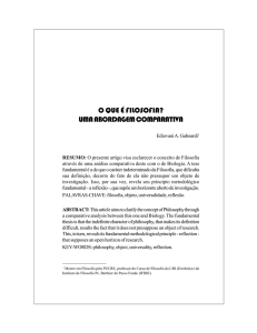 o que é filosofia? uma abordagem comparativa