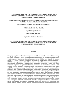 levantamento etnobotânico e etnofarmacológico de