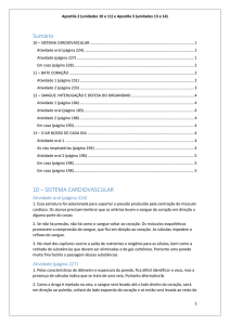 Sumário 10 – SISTEMA CARDIOVASCULAR