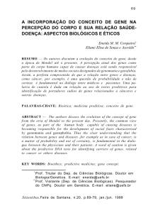 a incorporação do conceito de gene na percepção do corpo e