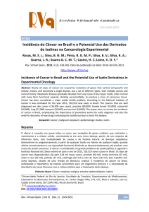 Incidência do Câncer no Brasil e o Potencial Uso dos Derivados de