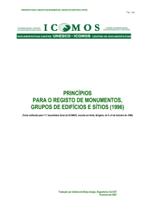 Princípios para o Registo de Monumentos, Grupos de Edifícios e