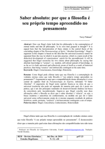 Saber absoluto: por que a filosofia é seu próprio tempo apreendido