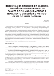 incidência da síndrome da caquexia cancerígena