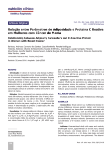 Relação entre Parâmetros de Adiposidade e Proteína C Reativa em