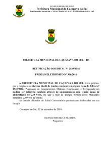 Esclarecimento - Prefeitura Municipal de Caçapava do Sul