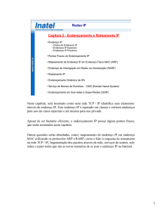 Cap&iacute;tulo 2 - Endere&ccedil;amento e Roteamento IP Redes IP