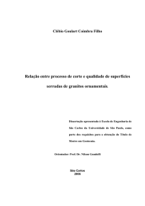 Relação entre processo de corte e qualidade de