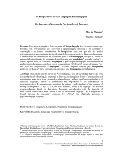 118 Do Imaginário de Lacan à Linguagem Psicopedagógica The