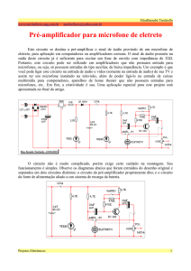 Pré-amplificador para microfone de eletreto