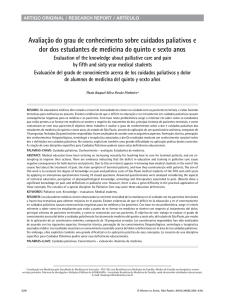 Avaliação do grau de conhecimento sobre cuidados paliativos e dor