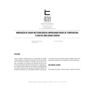 MINERAÇÃO DE DADOS METEOROLÓGICOS EMPREGANDO