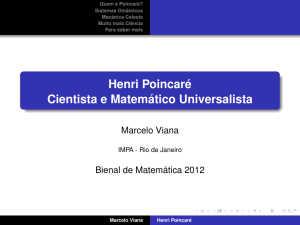 Henri Poincaré Cientista e Matemático Universalista