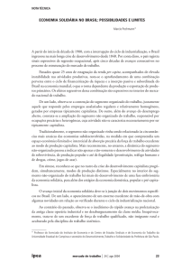 economia solidária no brasil: possibilidades e limites