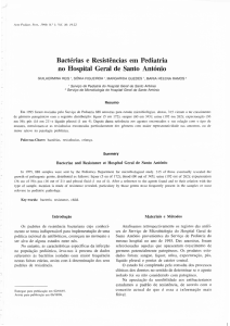 Bactérias e Resistências em Pediatria no Hospital Geral de Santo