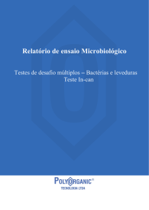Relatório de ensaio Microbiológico
