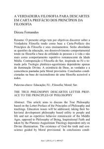 A VERDADEIRA FILOSOFIA PARA DESCARTES EM CARTA