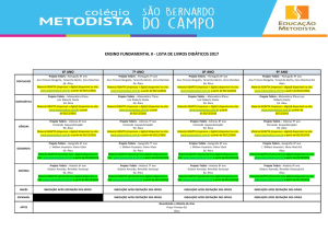 ENSINO FUNDAMENTAL II - LISTA DE LIVROS DIDÁTICOS 2017