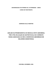 ANÁLISE ELETROMIOGRÁFICA DO MÚSCULO RETO