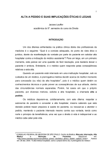 alta a pedido e suas implicações éticas e legais