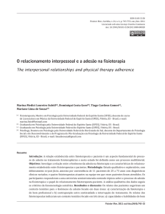 O relacionamento interpessoal e a adesão na fisioterapia