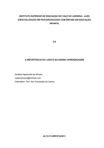 o ludico como facilitador do ensino aprendizagem