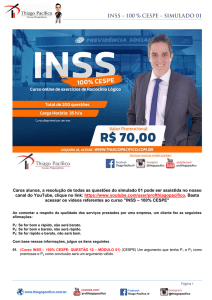 INSS – 100 % CESPE – SIMULADO 01