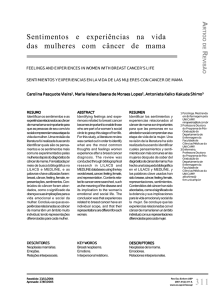 Sentimentos e experiências na vida das mulheres com câncer de