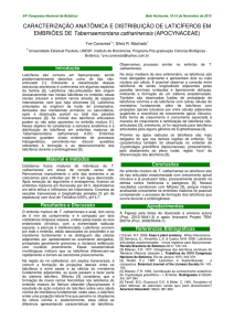 CARACTERIZAÇÃO ANATÔMICA E DISTRIBUIÇÃO DE