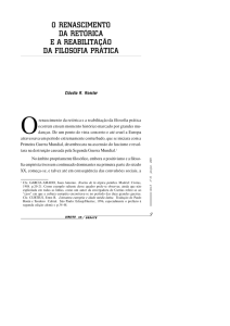 O RENASCIMENTO DA RETÓRICA E A REABILITAÇÃO DA