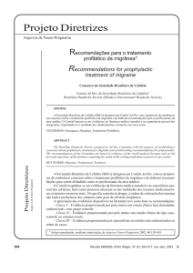 Recomendações para o tratamento profilático da migrânea
