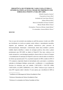 frequencia do numero de casos, faixa etaria e genero da