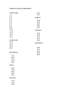 gabarito seleção medensina português 1. c 2. a 3. a 4. c 5