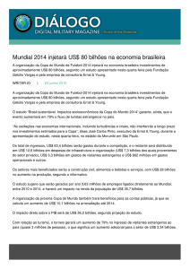 Mundial 2014 injetará US$ 80 bilhões na economia brasileira