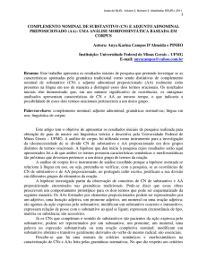 COMPLEMENTO NOMINAL DE SUBSTANTIVO (CN) E ADJUNTO