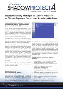 Disaster Recovery, Protecção de Dados e Migração de Sistema