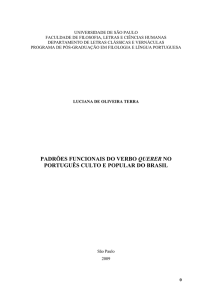 PADRÕES FUNCIONAIS DO VERBO QUERER NO PORTUGUÊS