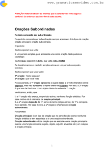 Apostila sobre Orações Subordinadas