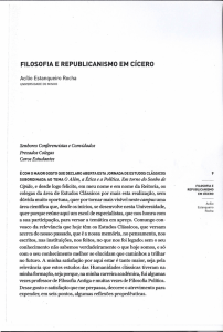 FILOSOFIA E REPUBLlCANISMO EM CíCERO