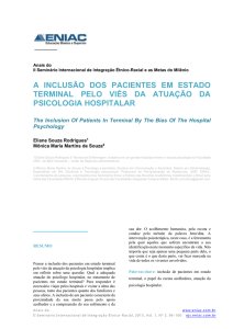 A INCLUSÃO DOS PACIENTES EM ESTADO TERMINAL PELO